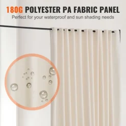 VEVOR Room Divider, Portable Panel Room Divider with Wheels Curtain Divider Stand, Freestanding Room Divider Privacy Screen for Office, Bedroom, Dining Room, Study, Beige