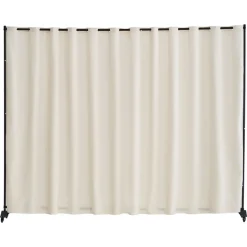 VEVOR Room Divider, Portable Panel Room Divider with Wheels Curtain Divider Stand, Freestanding Room Divider Privacy Screen for Office, Bedroom, Dining Room, Study, Beige