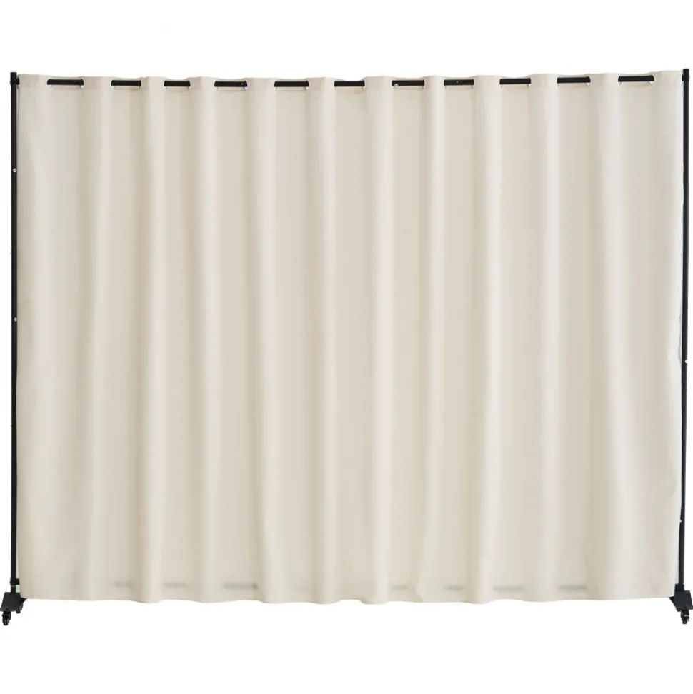 VEVOR Room Divider, Portable Panel Room Divider with Wheels Curtain Divider Stand, Freestanding Room Divider Privacy Screen for Office, Bedroom, Dining Room, Study, Beige