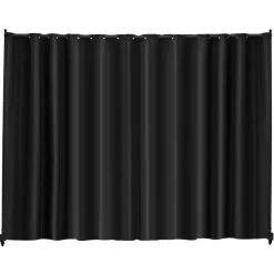 VEVOR Room Divider, Portable Panel Room Divider with Wheels Curtain Divider Stand, Freestanding Room Divider Privacy Screen for Office, Bedroom, Dining Room, Study, Black