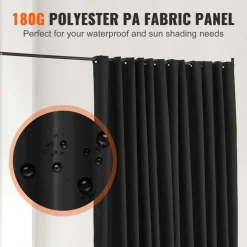 VEVOR Room Divider, Portable Panel Room Divider with Wheels Curtain Divider Stand, Freestanding Room Divider Privacy Screen for Office, Bedroom, Dining Room, Study, Black