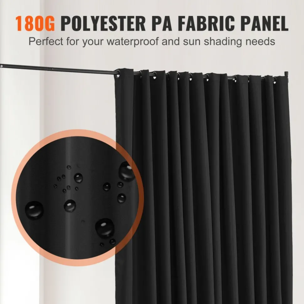 VEVOR Room Divider, Portable Panel Room Divider with Wheels Curtain Divider Stand, Freestanding Room Divider Privacy Screen for Office, Bedroom, Dining Room, Study, Black