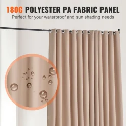 VEVOR Room Divider, Portable Panel Room Divider with Wheels Curtain Divider Stand, Freestanding Room Divider Privacy Screen for Office, Bedroom, Dining Room, Study, Brown