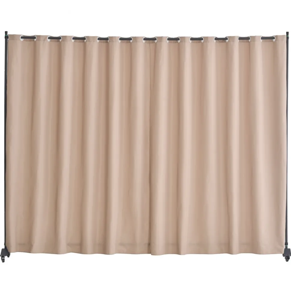 VEVOR Room Divider, Portable Panel Room Divider with Wheels Curtain Divider Stand, Freestanding Room Divider Privacy Screen for Office, Bedroom, Dining Room, Study, Brown