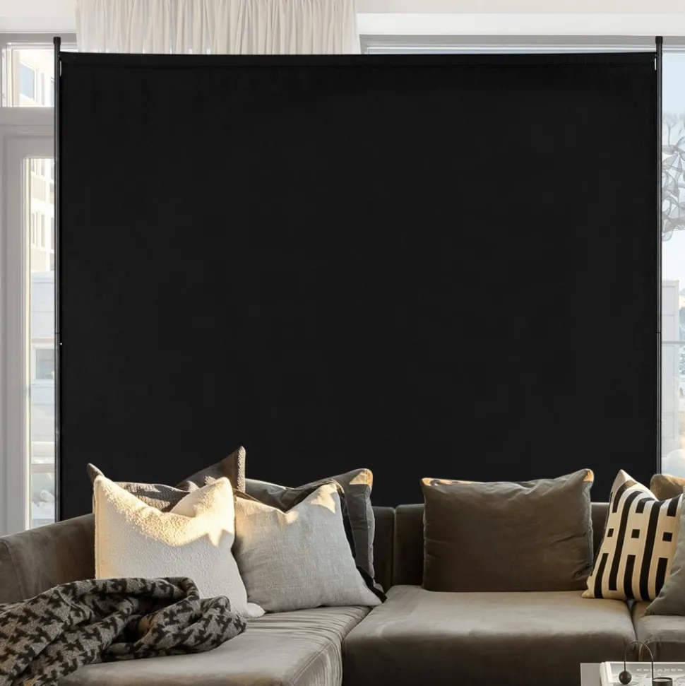 VEVOR Room Divider, Single Panel Room Divider, 6FT Privacy Screen Indoor, Partition Divider for Room Separation, Freestanding Room Divider Panel for Office, Bedroom, Black