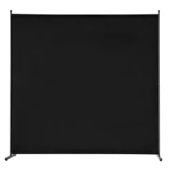VEVOR Room Divider, Single Panel Room Divider, 6FT Privacy Screen Indoor, Partition Divider for Room Separation, Freestanding Room Divider Panel for Office, Bedroom, Black