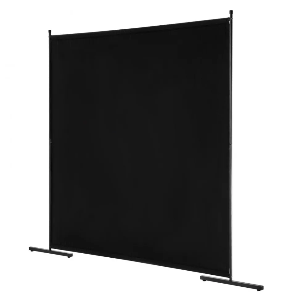VEVOR Room Divider, Single Panel Room Divider, 6FT Privacy Screen Indoor, Partition Divider for Room Separation, Freestanding Room Divider Panel for Office, Bedroom, Black