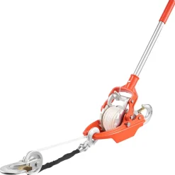 VEVOR Rope Puller, 6614 lbs Pulling Capacity, Heavy Duty Ratchet Power Puller Tool with 35 ft of 0.3 in Diameter Rope & 2 Hooks, Come Along Winch for Tree Felling, Moving Boats, Road Recovery