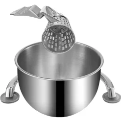 VEVOR Rotary Cheese Grater, Zinc Alloy Rotary Vegetable Mandoline, Manual Cheese Mandoline with 5 Stainless Steel Cutting Cones, Manual Vegetable Grater with 2.5L Bowl, Rotary Shredder with Suction Ba