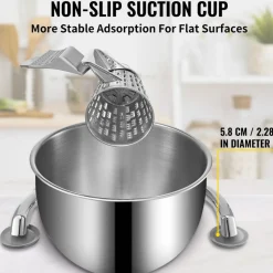 VEVOR Rotary Cheese Grater, Zinc Alloy Rotary Vegetable Mandoline, Manual Cheese Mandoline with 5 Stainless Steel Cutting Cones, Manual Vegetable Grater with 2.5L Bowl, Rotary Shredder with Suction Ba