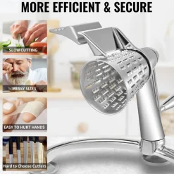 VEVOR Rotary Cheese Grater, Zinc Alloy Rotary Vegetable Mandoline, Manual Cheese Mandoline with 5 Stainless Steel Cutting Cones, Manual Vegetable Grater with 2.5L Bowl, Rotary Shredder with Suction Ba