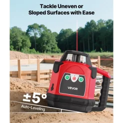 VEVOR Rotary Laser Level Kit, 2650ft 360-Degree Self Leveling Red Horizontal Laser Transit,with Heavy-duty Tripod, Receiver, Remote Control, Toolcase, IP66 Waterproof, 0.06in/100ft for Construction