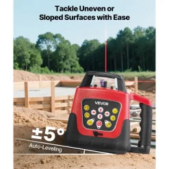 VEVOR Rotary Laser Level Kit, 1650ft 360-Degree Self Leveling Red Horizontal Laser Transit,with Tripod,Receiver,Remote Control, Scale,Toolcase, IP66 Waterproof, 0.80in/100ft Precision for Construction