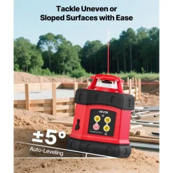 VEVOR Rotary Laser Level Kit, 984ft 360-Degree Self Leveling Red Horizontal Laser Transit,with Tripod,Receiver,Remote Control, Scale, Toolcase, IP54 Waterproof, 0.12in/100ft Precision for Construction
