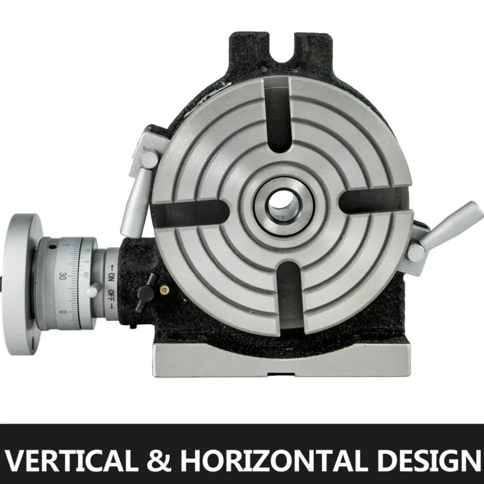 VEVOR Rotary Table 6inch(150mm) Horizontal Vertical Milling Table 2/5inch(10mm) 4-Slot Milling Rotary Table MT-2 Rotary Table for Milling with Indexing Plate Set for Precision Milling Drilling