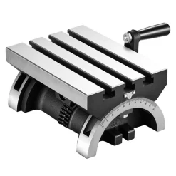 VEVOR Rotary Table 7 x 5 in Tilting Milling Table Heavy Duty Cast Iron Body, Robust & Durable, with 0-45 Degree Left & Right Adjustable, Worm Gear, Precision Scale, for Milling Machine, Drill Press