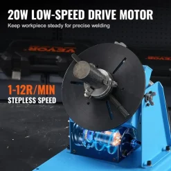 VEVOR Rotary Welding Positioner 10KG, 0-90° Welding Positioning Turntable Table with 8.1 Inch 3-Jaw Lathe Chuck, 1-12 RPM 20W Portable Welder Positioning Machine for Cutting Grinding Assembly Testing