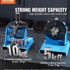 VEVOR Rotary Welding Positioner 10KG, 0-90° Welding Positioning Turntable Table with 8.1 Inch 3-Jaw Lathe Chuck, 1-12 RPM 20W Portable Welder Positioning Machine for Cutting Grinding Assembly Testing