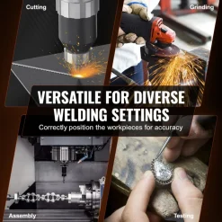 VEVOR Rotary Welding Positioner 10KG, 0-90° Welding Positioning Turntable Table with 8.1 Inch 3-Jaw Lathe Chuck, 1-12 RPM 20W Portable Welder Positioning Machine for Cutting Grinding Assembly Testing