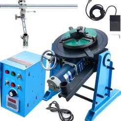 VEVOR Rotary Welding Positioner 50KG, 0-90° Welding Positioning Turntable Table 0.5-6RPM 120W, with 12.4 Inch 3-Jaw Lathe Chuck & Welding Torch Stand Holder for Cutting, Grinding, Assembly, Testing