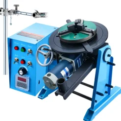 VEVOR Rotary Welding Positioner 50KG, 0-90° Welding Positioning Turntable Table 0.5-6RPM 120W, with 12.4 Inch 3-Jaw Lathe Chuck & Welding Torch Stand Holder for Cutting, Grinding, Assembly, Testing