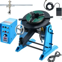 VEVOR Rotary Welding Positioner 66LBS / 30KG, 0-90° Welding Positioning Turntable Table 1-12RPM 80W, with 12.4 Inch 3-Jaw Lathe Chuck & Welding Torch Stand Holder for Cutting, Grinding, Assembly