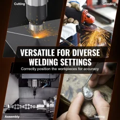 VEVOR Rotary Welding Positioner 66LBS / 30KG, 0-90° Welding Positioning Turntable Table 1-12RPM 80W, with 12.4 Inch 3-Jaw Lathe Chuck & Welding Torch Stand Holder for Cutting, Grinding, Assembly
