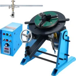 VEVOR Rotary Welding Positioner 66LBS / 30KG, 0-90° Welding Positioning Turntable Table 1-12RPM 80W, with 12.4 Inch 3-Jaw Lathe Chuck & Welding Torch Stand Holder for Cutting, Grinding, Assembly