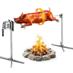VEVOR Rotisserie Grill, AC120V 8 Level Height Electric Rotisserie Grill Kit, BBQ Grills Rotisseries Kit with 132 lbs Load Capacity, 38W Motor, Stainless Steel Automatic Grilling Kits for Parties