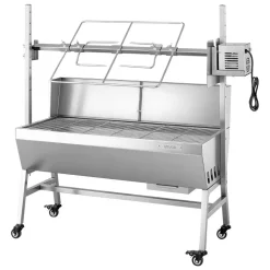 VEVOR Rotisserie Grill, 38W BBQ Outdoor Pig & Lamb Spit Roaster, Charcoal Spit Roaster with 132 LBS Load Capacity & 7-Level Height, Stainless Steel Electric Rotisserie Grill Kit for Camping Outdoor