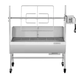 VEVOR Rotisserie Grill, 38W BBQ Outdoor Pig & Lamb Spit Roaster, Charcoal Spit Roaster with 132 LBS Load Capacity & 7-Level Height, Stainless Steel Electric Rotisserie Grill Kit for Camping Outdoor
