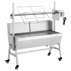 VEVOR Rotisserie Grill, 38W BBQ Outdoor Pig & Lamb Spit Roaster, Charcoal Spit Roaster with 132 LBS Load Capacity & 7-Level Height, Stainless Steel Electric Rotisserie Grill Kit for Camping Outdoor
