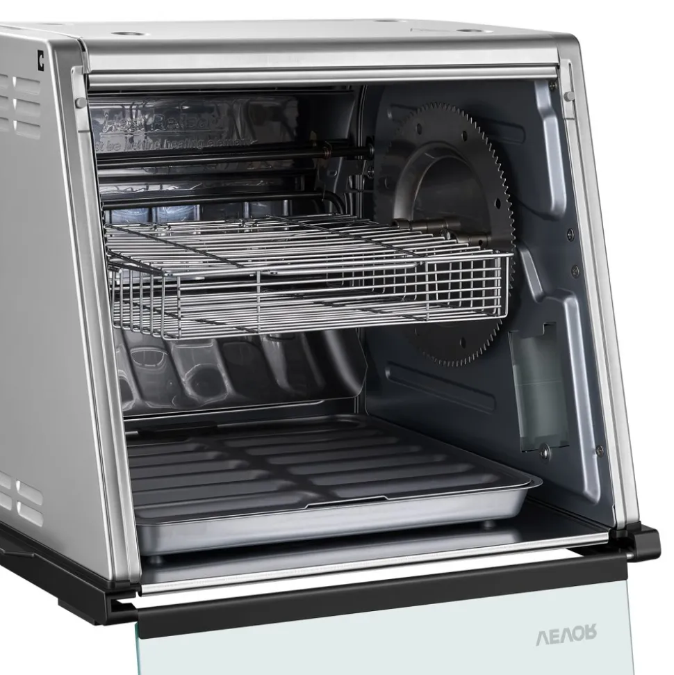 VEVOR Rotisserie Oven Large Capacity 12L Shawarma Grill Machine 1250W, for Chicken, Beef Ribs, Lamb Leg, Grilled Vegetables, Countertop Grill Roaster with Heat-Resistant Door and Timer Control