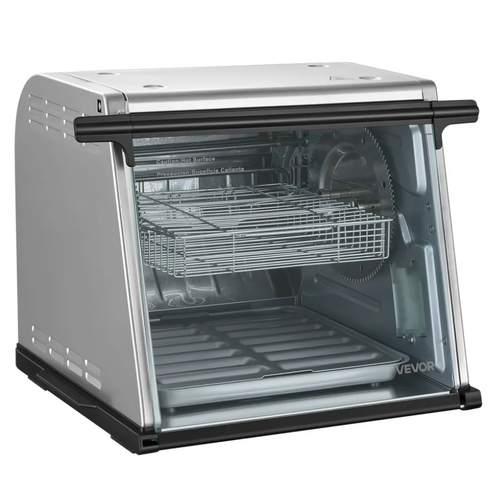 VEVOR Rotisserie Oven Large Capacity 12L Shawarma Grill Machine 1250W, for Chicken, Beef Ribs, Lamb Leg, Grilled Vegetables, Countertop Grill Roaster with Heat-Resistant Door and Timer Control