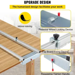 VEVOR Router Sled, 60 inches / 152.4cm Width, Slab Guide Jig for Woodworking with Locking Function, Portable and Easy to Adjust, Trimming Planing Machine for Wood Flattening, Home DIY