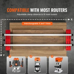 VEVOR Router Sled, 60 inches, Portable and Adjustable Slab Flattening Jig DIY Woodworking Router Sled for Flattening Slabs for Wood Flattening, Home DIY