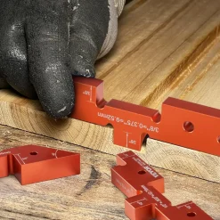 VEVOR Router Table Adjustment Bars, 14-piece Set, Durable Aluminum Construction Blocks for Measuring Depths, Heights, and Angles, Includes Engraved Measurements and Carrying Case, Ideal for Router