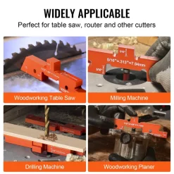 VEVOR Router Table Adjustment Bars, 14-piece Set, Durable Aluminum Construction Blocks for Measuring Depths, Heights, and Angles, Includes Engraved Measurements and Carrying Case, Ideal for Router