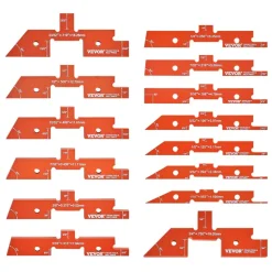 VEVOR Router Table Adjustment Bars, 14-piece Set, Durable Aluminum Construction Blocks for Measuring Depths, Heights, and Angles, Includes Engraved Measurements and Carrying Case, Ideal for Router