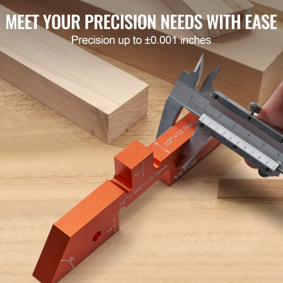 VEVOR Router Table Adjustment Bars, 14-piece Set, Durable Aluminum Construction Blocks for Measuring Depths, Heights, and Angles, Includes Engraved Measurements and Carrying Case, Ideal for Router