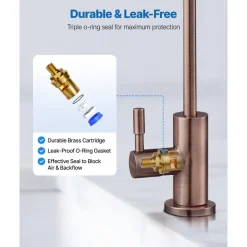 VEVOR Ro Water Faucet, Lead-Free Stainless Steel Faucet, Drinking Water Faucets with Solid Brass Valve, Anti-Rust & Durability Drinking Water Faucets For Kitchen, Bar Counter, Cafe, Antique Bronze