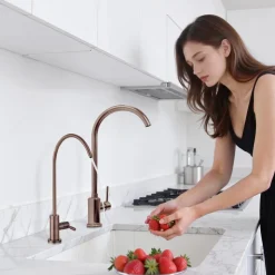 VEVOR Ro Water Faucet, Lead-Free Stainless Steel Faucet, Drinking Water Faucets with Solid Brass Valve, Anti-Rust & Durability Drinking Water Faucets For Kitchen, Bar Counter, Cafe, Antique Bronze