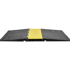 VEVOR Rubber Cable Guard, 5-Channel, 22000 lbs per Axle Load Capacity, Durable Cord Protection Ramp with Hinged Lid for Driveway, Speed Control, and Accessibility Compliance for Both Indoor & Outdo