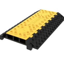 VEVOR Rubber Cable Guard, 3-Channel, 2 x 2.3 in - Durable Cord Protection Ramp for Driveways, 6600 lbs Capacity