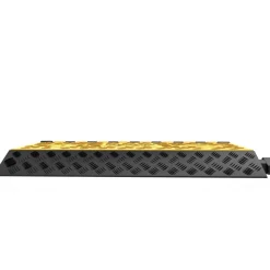 VEVOR Rubber Cable Guard, 3-Channel, 2 x 2.3 in - Durable Cord Protection Ramp for Driveways, 6600 lbs Capacity