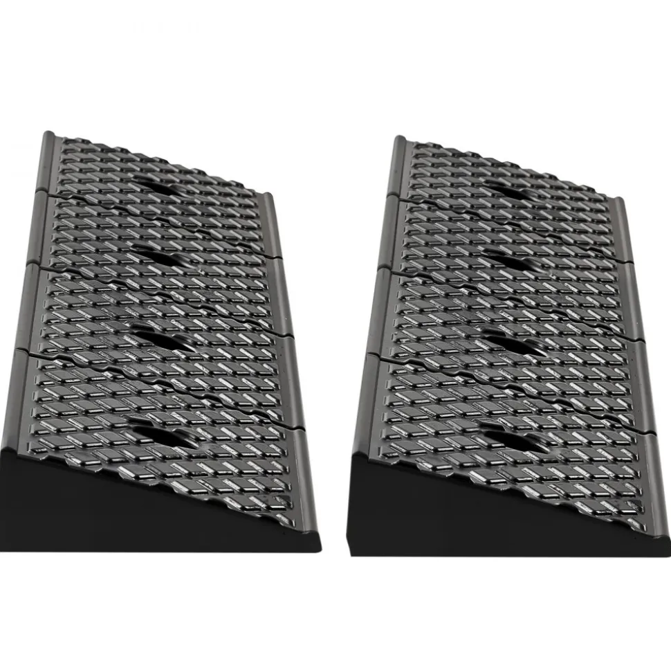 VEVOR Rubber Curb Ramp, 33069 lbs Load Capacity, 2 Inches Rise Height Heavy Duty Rubber Threshold Ramp with Drainage Tank for Wheelchairs, Strollers, Motorcycles, Cars, Lawn Mowers & Trailers, 2 Pack