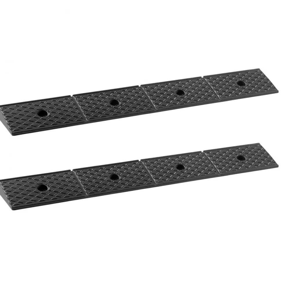 VEVOR Rubber Curb Ramp, 33069 lbs Load Capacity, 2 Inches Rise Height Heavy Duty Rubber Threshold Ramp with Drainage Tank for Wheelchairs, Strollers, Motorcycles, Cars, Lawn Mowers & Trailers, 2 Pack