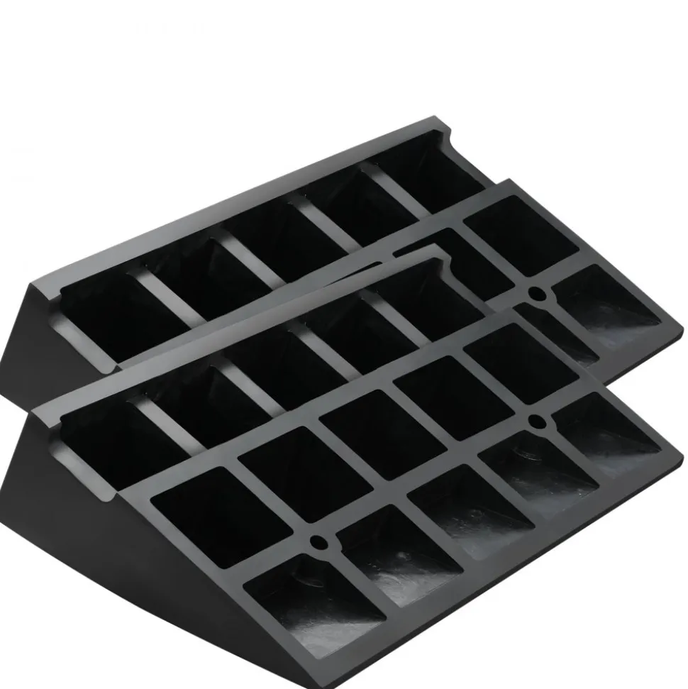 VEVOR Rubber Curb Ramp 2 Pack, 4.3" Rise Height Heavy-Duty 33069 lbs/15 T Capacity Threshold Ramps, Driveway Ramps with Stable Grid Structure for Cars, Wheelchairs, Bikes, Motorcycles