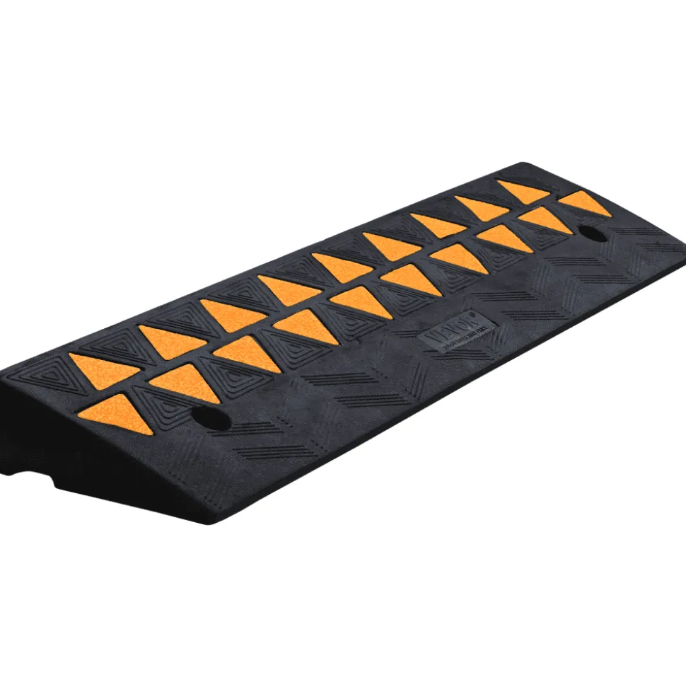VEVOR Rubber Curb Ramp 3.7" Rise Height Sidewalk Curb Ramp, 10" Width 39.4" Length Driveway Ramp for Curb, 15T Heavy Duty Rubber Ramp for Forklifts, Trucks, Buses, Cars, Wheelchairs, Bikes