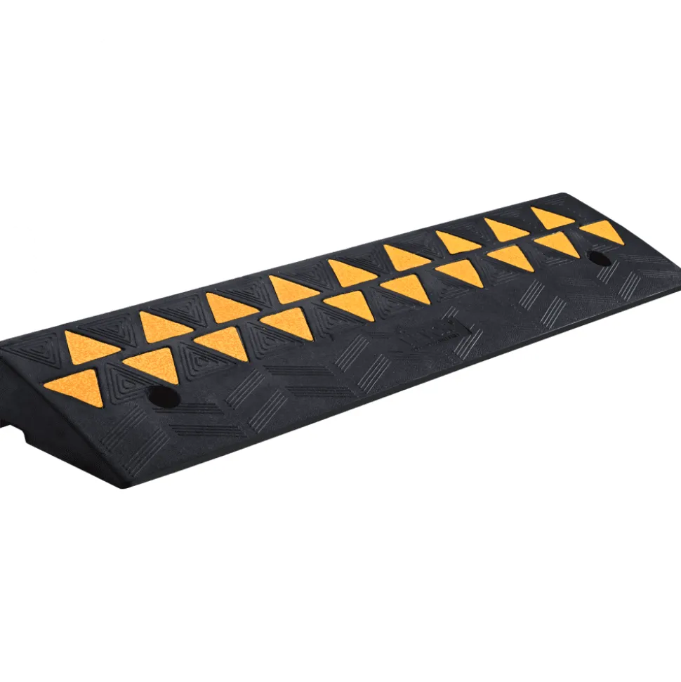 VEVOR Rubber Curb Ramp 3.7" Rise Height Sidewalk Curb Ramp, 10" Width 39.4" Length Driveway Ramp for Curb, 15T Heavy Duty Rubber Ramp for Forklifts, Trucks, Buses, Cars, Wheelchairs, Bikes